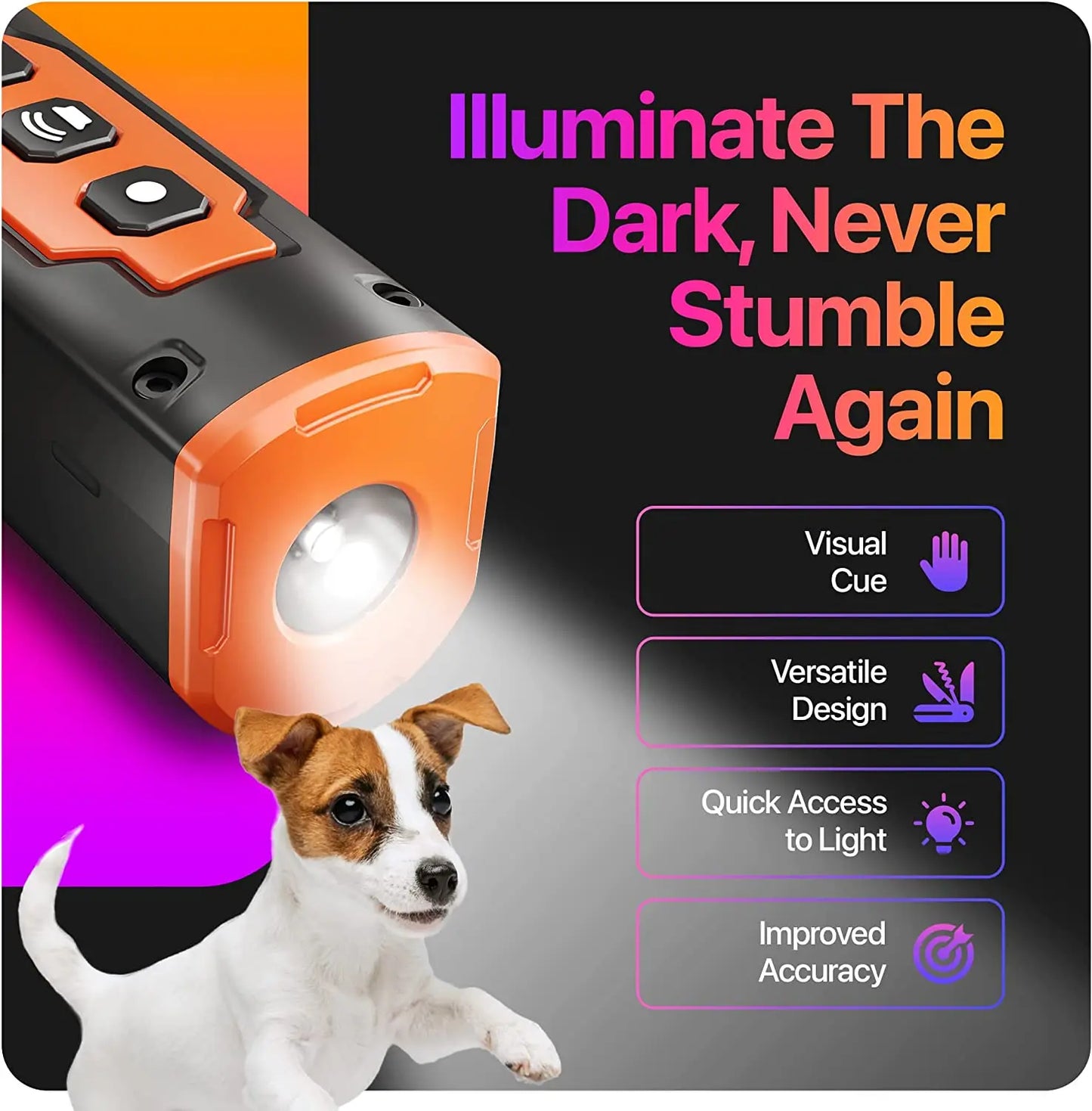 2023 Release Pet Dog Repeller Ultrasonic device with flashlight